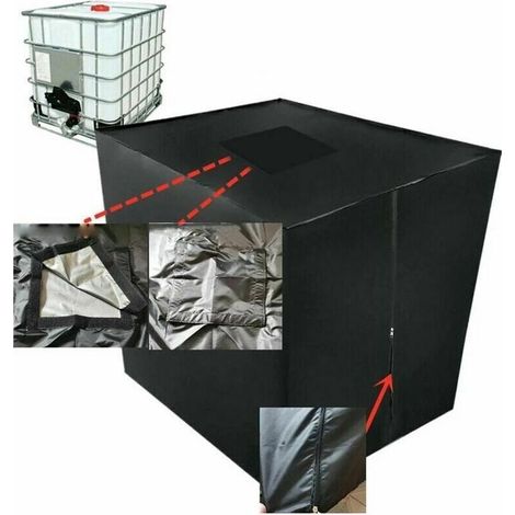 Bâche de réservoir d'eau,BR-Vie Bache pour Cuve 1000 L IBC avec Couvercle rectangulaire, Anti-poussière Anti-UV Anti-Pluie (116 x 100 x 120 cm) (1/5)
