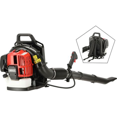Yato Benzin Rucksack‑Laubbläser, 1,45 kW Leistung, 280 km/h Luftstrom, 890 m³/min Volumen – Profi Grünflächenpflege Laubsauger