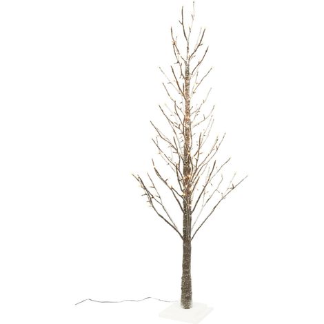 BOP Albero di Natale con luci incorporate effetto tronco innevato, Afrodite 210 cm (1/4)