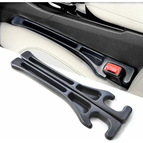Lot de 2 protections anti-chute pour siège auto - Cale/bloqueur d'espace noir entre le siège et la console centrale, accessoire auto, protection anti-démarrage (1/5)