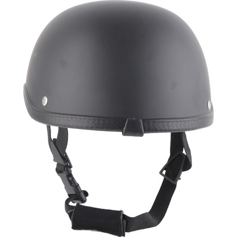 Flacher Halbgesichts-Motorradhelm, mattschwarze Helmschale, Größe L, leicht und komfortabel (1/5)
