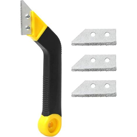 Outil de retrait de coulis, outil de grattage de coulis avec 3 lames de rechange, outils de retrait de coulis pour le nettoyage des carreaux de sol et de murs (1/5)