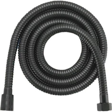 Flexible de douche universel en acier inoxydable 1,5 m, noir mat, anti-explosion et anti-torsion (1/4)