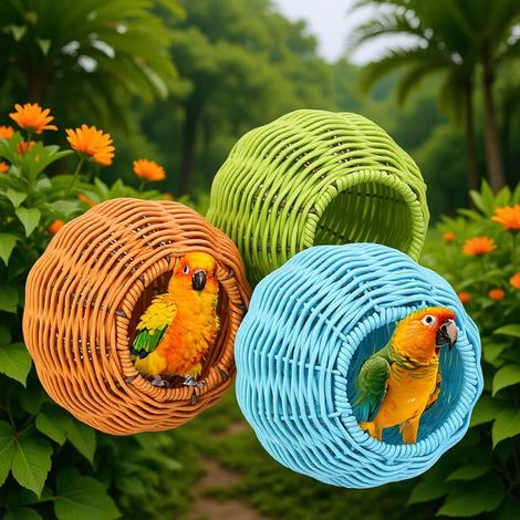 Cachette pour oiseaux en tissu respirant – Nid suspendu confortable pour perroquets (pour cage)