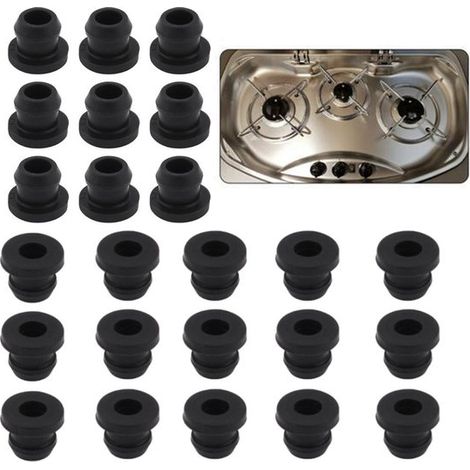 Juego de 24 varillas de 5 mm. Aptas para almohadillas amortiguadoras de goma en soportes de sartenes para cocinas de gas. Compatibles con Smev