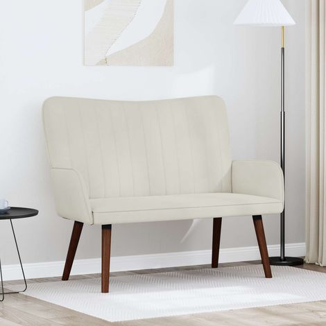 Divano a 2 Posti Crema 115 x 61 x 87 cm Velluto vidaXL