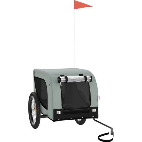 Remorque de vélo pour animaux de compagnie gris et noir CFW58006 (1/5)