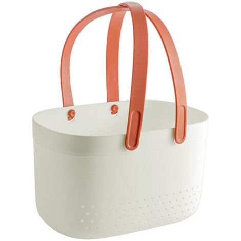 BUNTHAUS Panier de douche / panier de toilette portable – Blanc – Plastique avec trous de ventilation et égouttage
