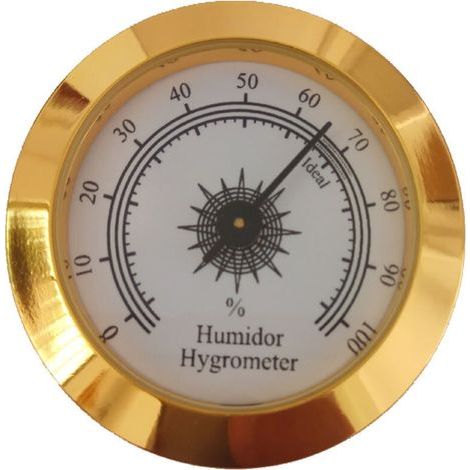 Ahlsen Hygromètre rond numérique d'humidité de violon et de cigares pour le soin d'instruments(doré,50mm) (1/5)