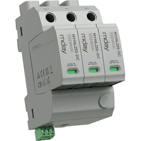 Parafoudre DC T1+T2 1000V Paratonnerre combiné PV 6,25kA (10/350) (1/5)