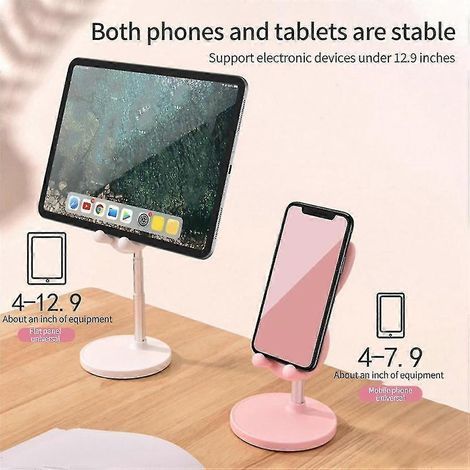 Support de téléphone portable de bureau en métal pour smartphone, tablette et ordinateur portable, rose (1/5)