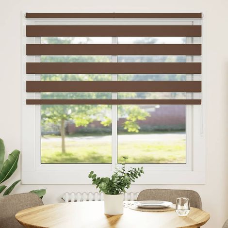 Maison Exclusive - Estor cebra marrón 140x100 cm tejido ancho 135