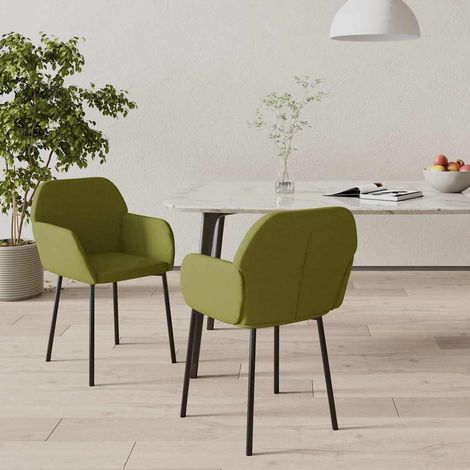 vidaXL Sillas de comedor 2 unidades terciopelo verde claro (1/5)