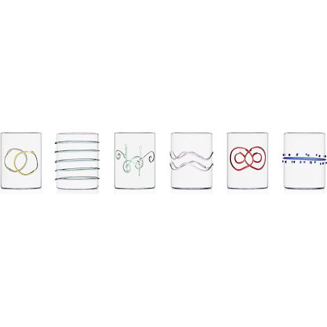Lot de 6 verres à eau en verre 30 cl Assortis Collection Decò Arlequin (1/5)