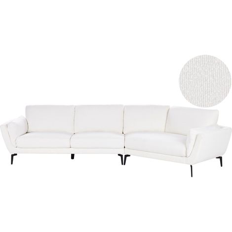 Sofa 3-Sitzer KANSSELI Bouclé Weiß (1/5)