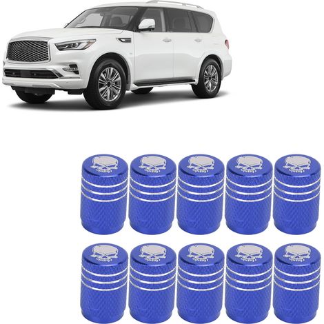 Totenkopfförmige Autoreifenventilkappe (10er-Packung) Blau (1/5)