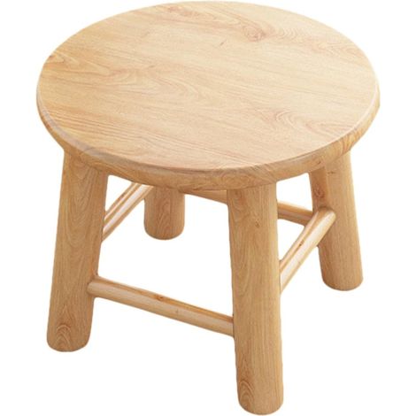 Tabouret en Bois Massif 25X25 CM Petit Tabouret Solide pour Garçon et Filles et Adultes Siège Polyvalent pour Salle de Bain Cuisine Marchepied Pratique et Léger Maison (1/5)