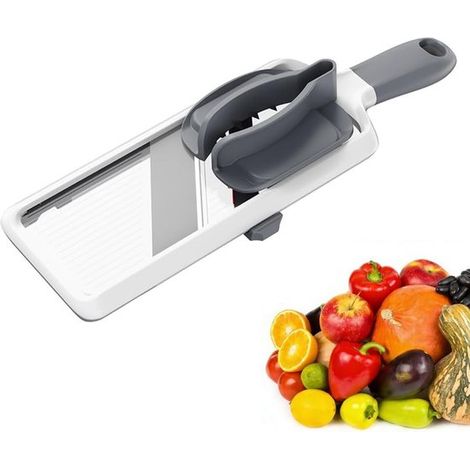 Affettatrice regolabile per verdure con protezione per le dita, 3 spessori di taglio per cipolle, pomodori e altro ancora in cucina (1/5)