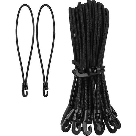 Elastische Kordel mit Haken, 20er-Packung, dehnbar mit Haken, 25 cm, multifunktionales Gummiseil, für Zelte, Netze, Camping (1/5)