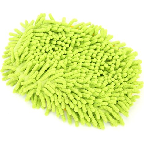 Brosse de lavage auto vert chenille microfibre super absorbante, outil de nettoyage voiture, maison, bureau (1/5)