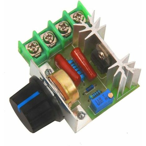 Régulateur De Vitesse Pour Moteur À Courant Alternatif - 2000 W - 25 A - Tension De Sortie Réglable 50 À 220 V - Pour Appareils Électriques Jusqu'à 2000 W - 1 Pièce (1/5)