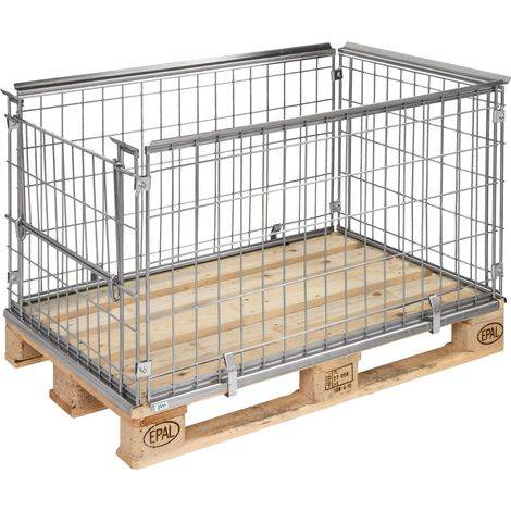 Kongamek Palettencontainer verzinkt 640mm hoch seitlich halb zu öffnen passend zu Europaletten 1200x800mm