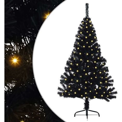 Albero di Natale artificiale con luci integrate Nero 120 cm PVC vidaXL (1/5)