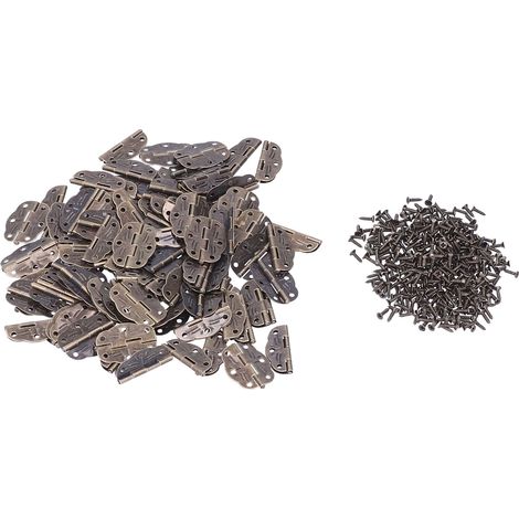 100PCS Charnières de Boîte Mini Portables Résistantes à la Corrosion Durables en Fer pour Coffret en Bois (1/5)