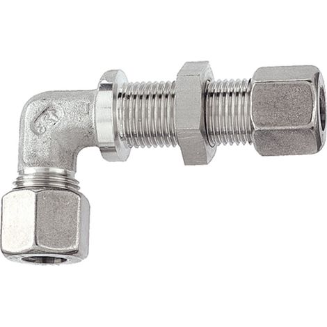 Riegler Winkel-Schottverschraubung, Rohr-Außen-Ø 18 mm, Edelstahl 1.4571 (1/3)