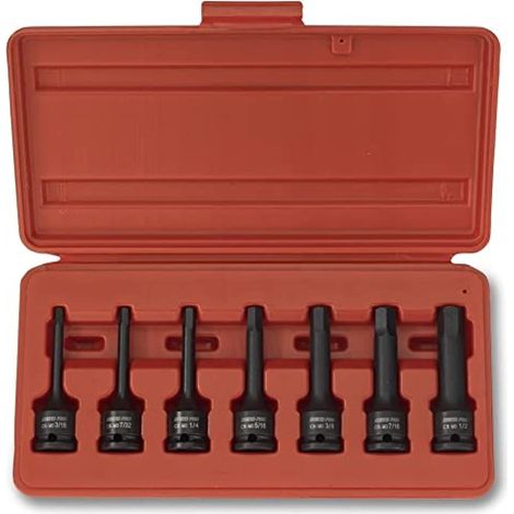 Neiko® 01131B 3/20,3 cm Allen hex driver Impact socket set, SAE 3/40,6 cm – 1/5,1 cm, Cr-Mo  7-piece set (1/5)
