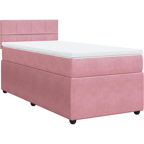 Sommier à lattes de lit et matelas Rose 80x200 cm Velours vidaXL (1/5)