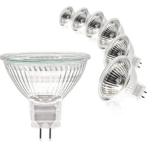 Ampoules Halogènes, Ampoule Spot MR16, Ampoule 12V 50W, Ampoule gu5.3 Ampoule MR16 Dimmable, Ampoules Halogène Blanc Chaud 2700K, Pack de 6 (MR16-50W-6P) (1/5)