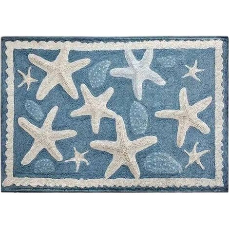 Bonita alfombra de baño con forma de estrella de mar, Geschikt voor para duchas, dormitorios y salas de estar (23,6x15,7 pulgadas) (1/3)