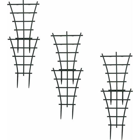 Lot de 6 treillis d'escalade en pot en plastique robuste superposé pour jardin, terrasse, fleurs, légumes (1/5)