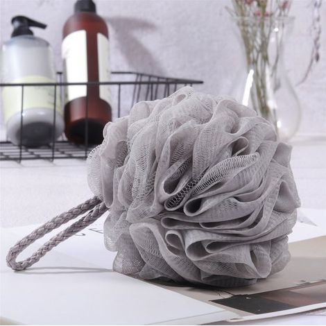bola espuma malla lavable, esponja ducha lufa colorida limpieza profunda suavización piel, esponja suave exfoliación delicada, color blanco roto (1/5)
