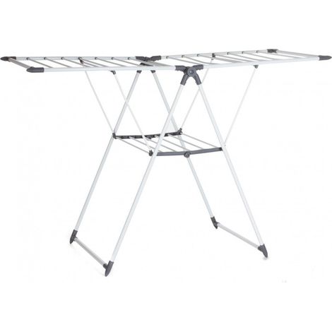 Étendoir à linge pliant 15m – Métal et polypropylène – Pieds antidérapants – Utilisation intérieure et extérieure - 5five