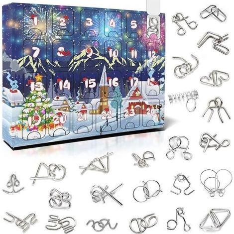 Calendriers de l'Avent puzzle en pour enfants et adultes compte à rebours Noël Métal (1/5)