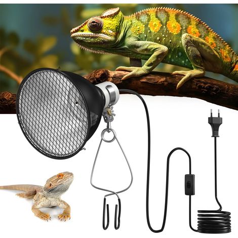 Lampe Chauffante Dôme Réflecteur 5 virgule 5 Pouces E27 160 W Lampe Chauffante Terrarium Support de Lampe à Réflecteur pour Ampoule UVA UVB passe 38 (1/4)