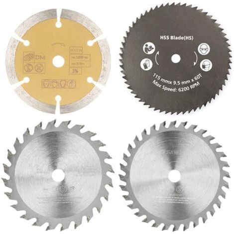 Lame de Scie au Carbure Multifonction 115 X 10 Mm Lot de 4 Lames de Scie Circulaire en Plastique