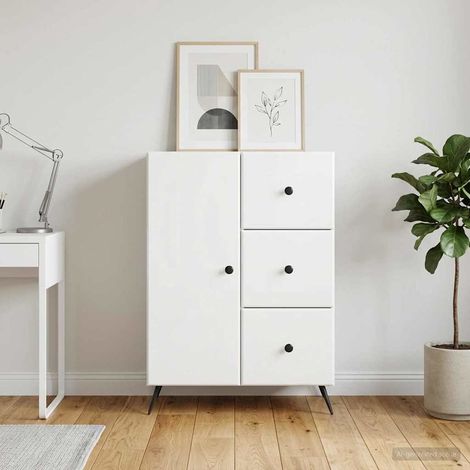 vidaXL Credenza Bianco Lucido 66 x 34,5 x 90 cm Legno (1/5)