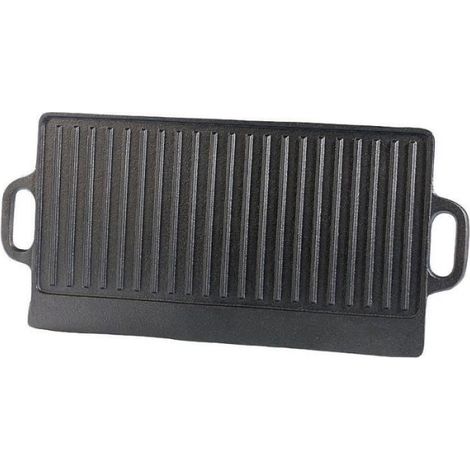 Plaque-gril de cuisson - Izicook - 51 cm - Fonte - Tous feux - Double face (1/2)