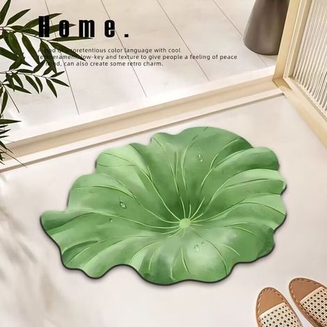 Tapis de Douche Décoratif Style Naturel Motif Végétal Surface Douce Moelleuse Épaisseur 25 mm (1/5)