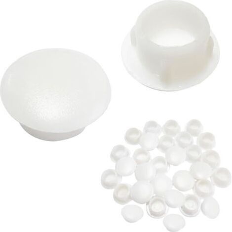 15 Pièces Caches Trou Rond, Bouchons en Plastique, Cache Trou Meuble Blanc, Cache Trou, Capuchon de Protection pour Trous de Perçage, 30MM (1/5)