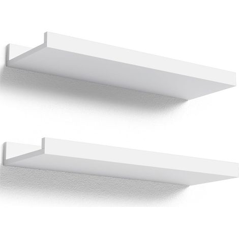Estante de pared, negro, juego de 2 estantes flotantes de 40 cm, estantería de pared para marcos de fotos y decoraciones, para dormitorio (1/5)