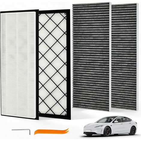 Model Y Kit de Filtres à Air à Charbon HEPA pour Coffre Avant – 2 Filtres HEPA + 2 Filtres à Charbon Actif, Filtre d’habitacle, Filtre Antibactérien, Accessoires pour Juniper – Lot de 4 (1/5)