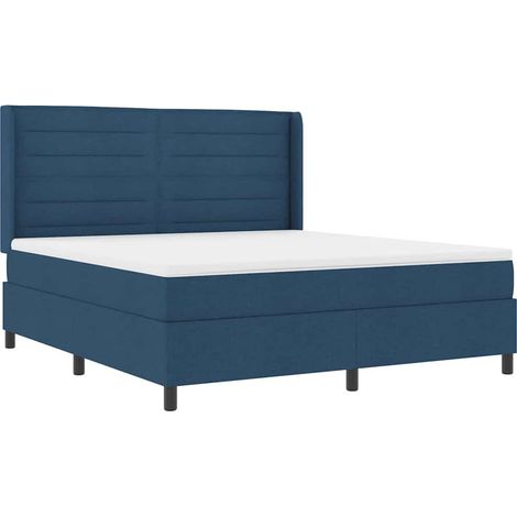 Maison Exclusive - LED Boxspringbett mit Matratze Blau 180 x 200 (1/5)