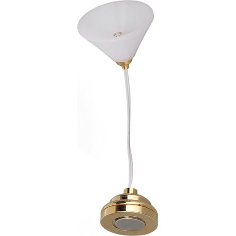 Lustre miniature suspendu à LED, à l'échelle 1:12, alimenté par piles, pour maison de poupée. (1/5)