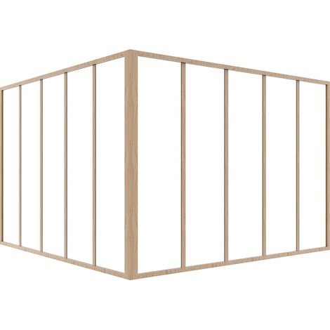 Vetrata angolare L150 x L150 x H105 in Alluminio termolaccato Naturale chiaro stile Atelier - BAYVIEW