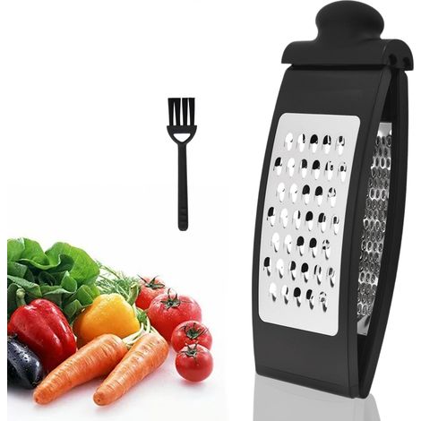 Râpe de Cuisine, Râpe à Fromage, Rapeuse a Legumes Manuelle Inox, Multifonction Rape a Carottes, 2 Côtés de Coupe, pour Hacher Fromage, Légumes et Fruits