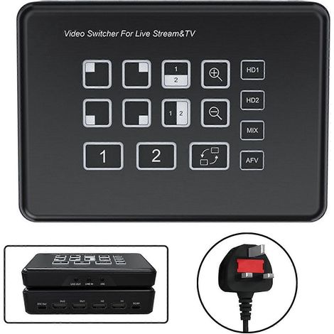 Commutateur TV HD compact avec 2 entrées et 2 sorties, résolution 1080p, facile à transporter et à utiliser, et capable de basculer entre plusieurs couleurs. (1/5)